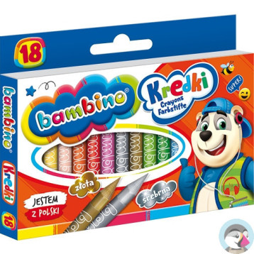 Kredki szkolne z glinki kaolinowej Zestaw 18 kredek BAMBINO St.Majewski