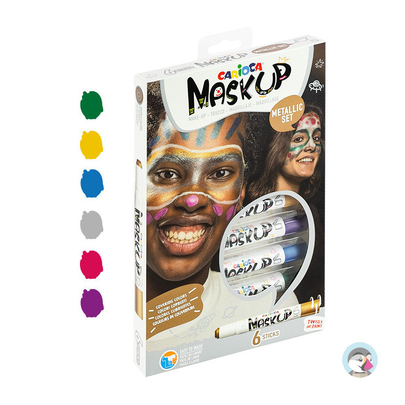 Kredki do twarzy CARIOCA MaskUP metaliczne 6 kolorów (43155) 170-2746