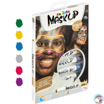 Kredki do twarzy CARIOCA MaskUP metaliczne 6 kolorów (43155) 170-2746