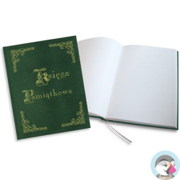 Księga Pamiątkowa złocona zielona 255x320mm 100kartek 319-037 WARTA