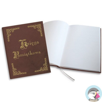Księga Pamiątkowa złocona brązowa 255x320mm 100kartek 319-034 WARTA