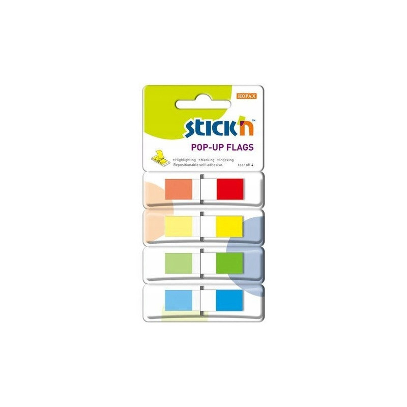 Zakładki indeksujące w podajniku 45x12mm 140/4 kolory 26020 STICK&acute N