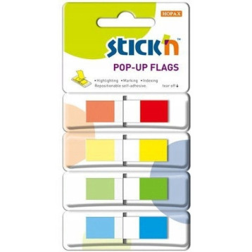 Zakładki indeksujące w podajniku 45x12mm 140/4 kolory 26020 STICK&acute N