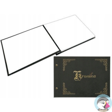 Kronika 345x255mm pozioma złocona czarna 1824-319-018 WARTA