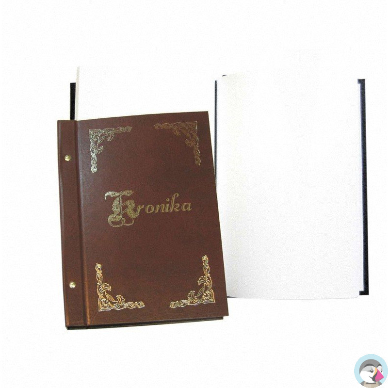 Kronika A4 250x345mm pionowa brązowa złocona 1829-319-025 WARTA