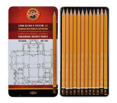 Ołówek grafitowy TECHNIC komplet HB-10H 12szt. 1502/I KOH-I-NOOR
