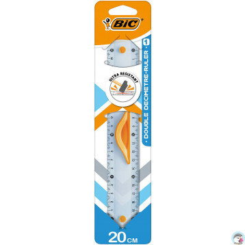 Linijka DOUBLE RULER 20cm z uchwytem blister 9926561 BIC