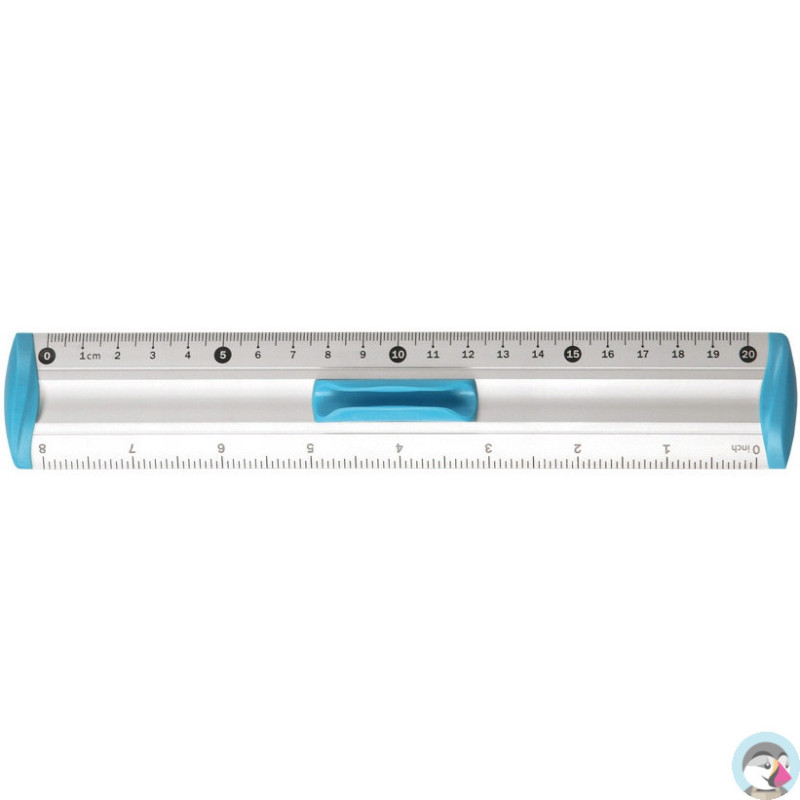 Linijka aluminiowa 20cm uchwyt niebieski BL040-NB TETIS