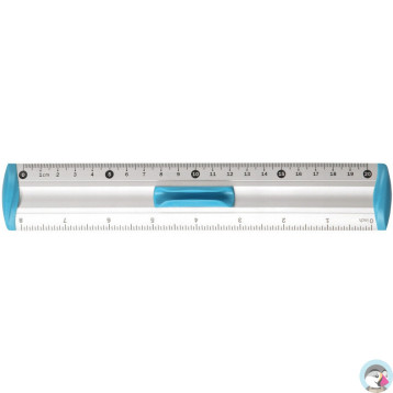 Linijka aluminiowa 20cm uchwyt niebieski BL040-NB TETIS