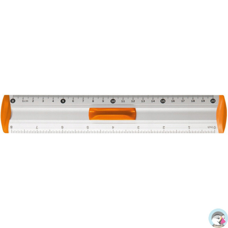 Linijka aluminiowa 20cm uchwyt pomarańczowy BL040-PB TETIS