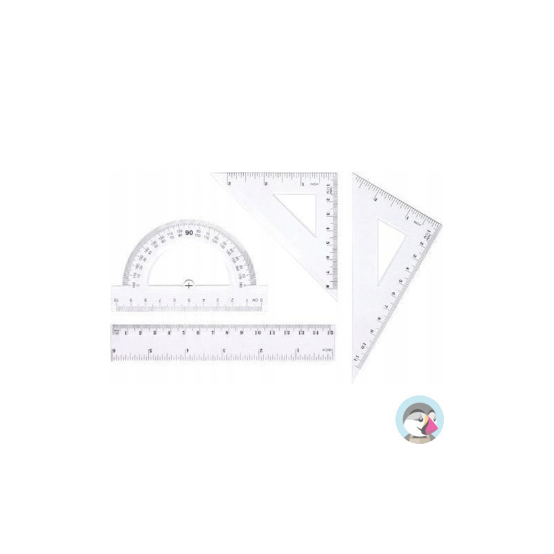 Zestaw geometryczny linijką 15cm BL001-AK TETIS