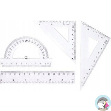 Zestaw geometryczny linijką 15cm BL001-AK TETIS