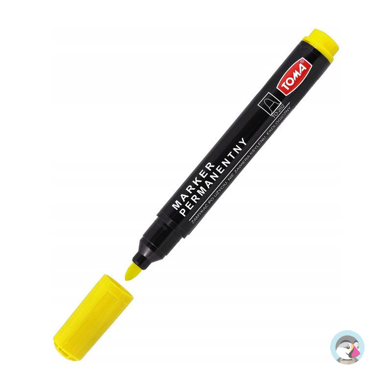 Marker permanentny okrągły żółty TO-202 TOMA