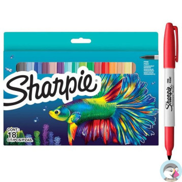 Markery permanentne SHARPIE FISH 18 kolorów 2201230