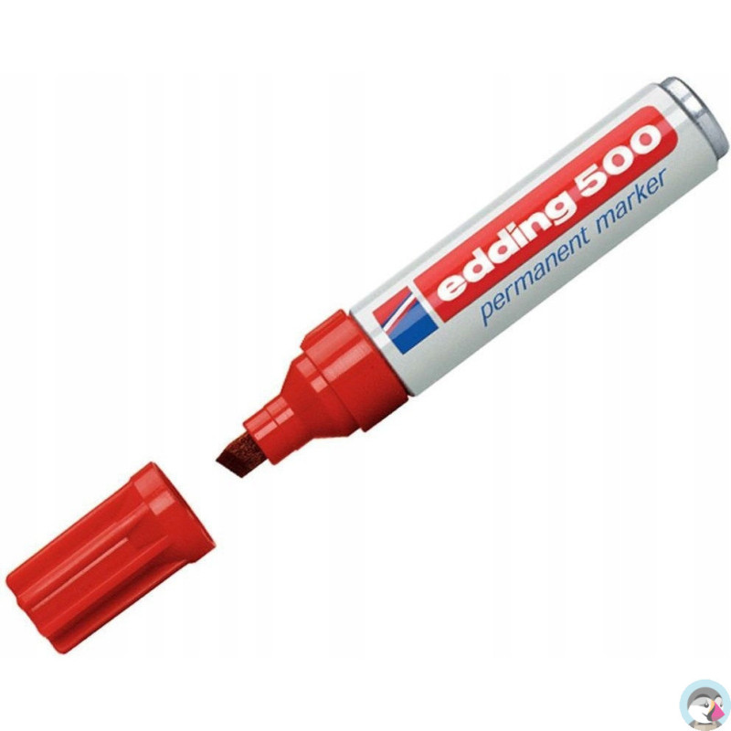 Marker permanentny E-500 czerwony końcówka ścięta2-7mm EDDING