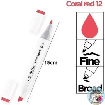 Marker alkoholowy dwustronny CORAL RED PP915-12 ARTIX