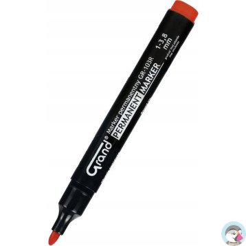 Marker permanentny czerwony (12szt.) okrągła końcówka GRAND GR-103R