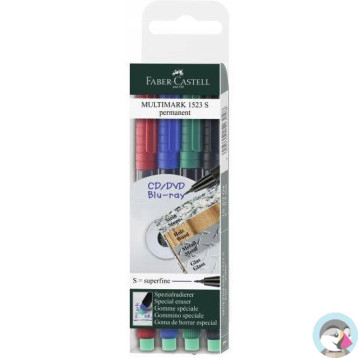 Foliopis z gumką S 0.4mm komplet 4kolory 152304 FABER CASTELL