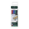 Foliopis z gumką S 0.4mm komplet 4kolory 152304 FABER CASTELL