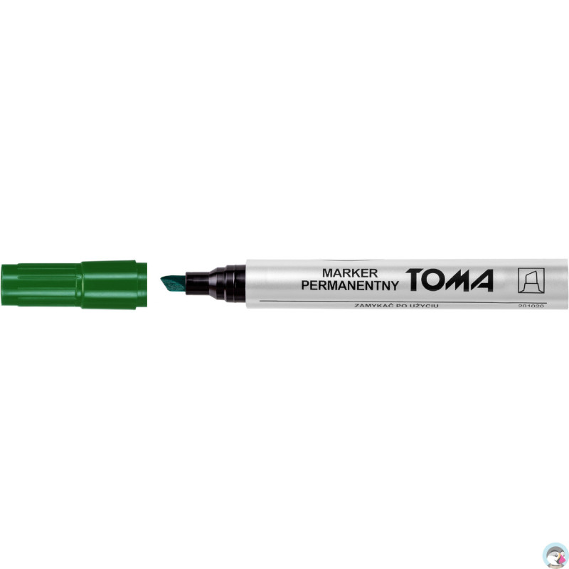 Marker permanentny ścięta końcówka zielonyTO-091 TOMA