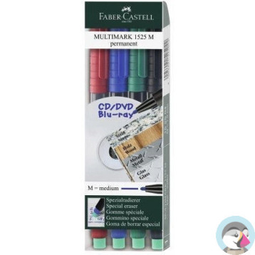 Foliopis z gumką M 1.0mm komplet 4kolory 152504 FABER CASTELL