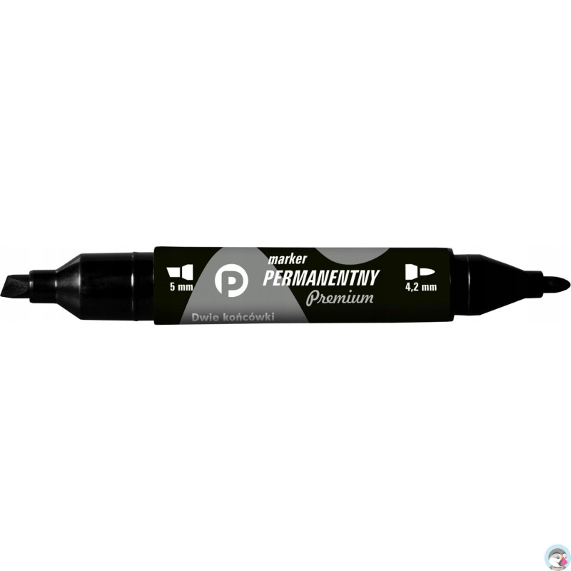 Marker permanentny dwustronny czarny okrągły/ścięty KM502-V2 TETIS