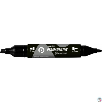 Marker permanentny dwustronny czarny okrągły/ścięty KM502-V2 TETIS