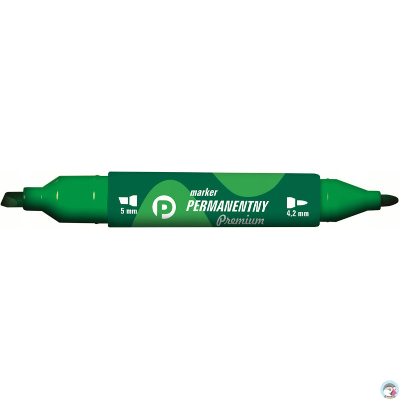 Marker permanentny dwustronny zielony okrąły/ścięty KM502-Z2 TETIS