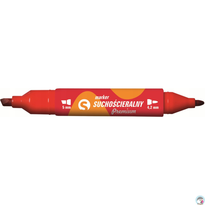 Marker suchościeralny dwustronny czerwony KM504-C2 TETIS 5mm/4.2mm