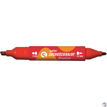 Marker suchościeralny dwustronny czerwony KM504-C2 TETIS 5mm/4.2mm