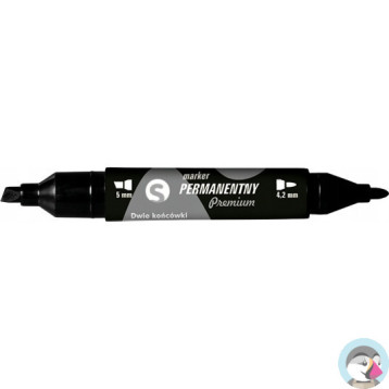 Marker suchościeralny dwustronny czarny KM504-V2 TETIS 5mm/4.2mm