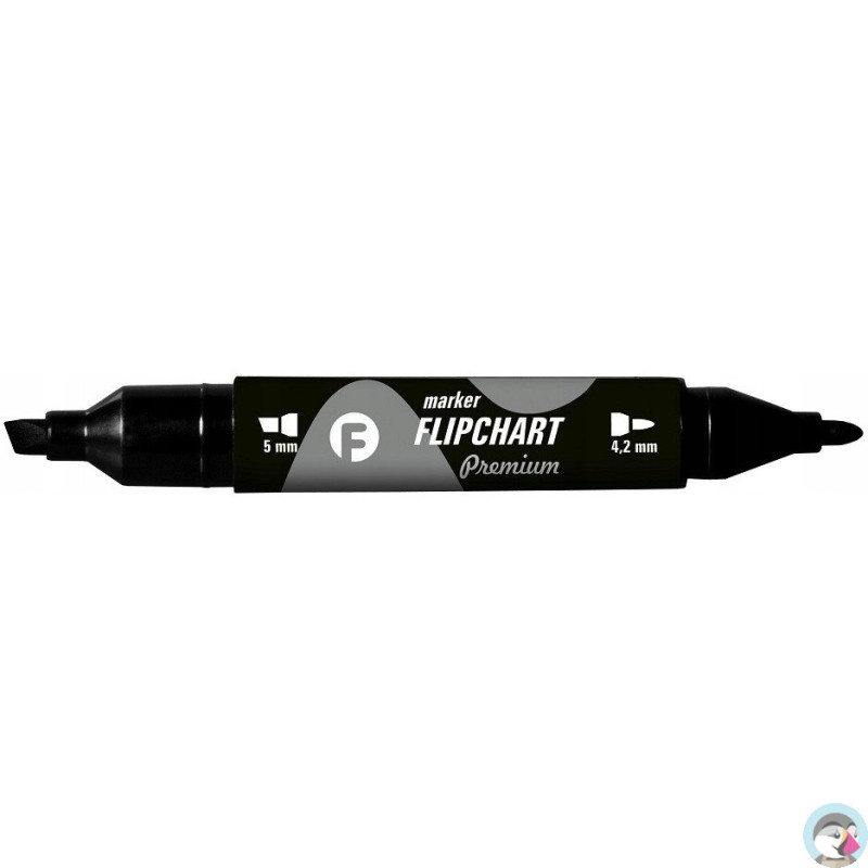 Marker FLIPCHART dwustronny czarny końcówka okr/ści. KM503-V2 TETIS dwustr. 5mm/4.2mm