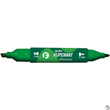 Marker FLIPCHART kon.okr/ści.zielony KM503-Z2 TETIS dwustr5mm/4.2mm