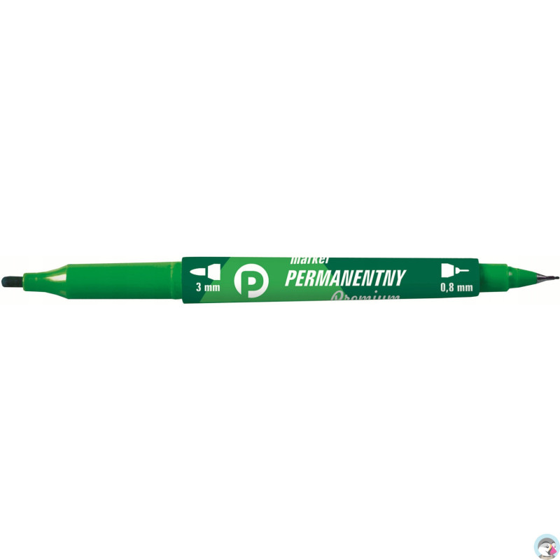 Marker permanentny dwustronny zielony okrągły/fibrowy KM501-Z2 TETIS