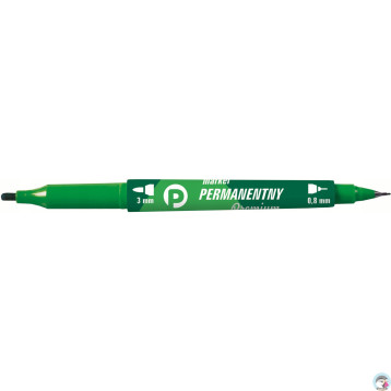 Marker permanentny dwustronny zielony okrągły/fibrowy KM501-Z2 TETIS