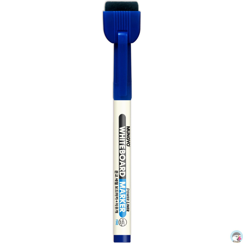 Marker suchościeralny niebieski mini z czyścikiem i magnesem TT8119 MUNGYO