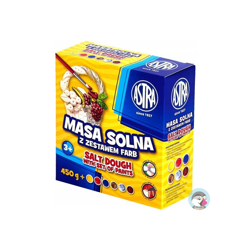 Masa solna 450g + 6 kolorów farb do malowania zestaw 324109001 ASTRA