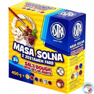 Masa solna 450g + 6 kolorów farb do malowania zestaw 324109001 ASTRA