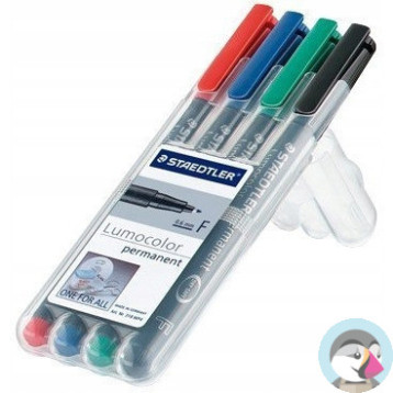 Foliopis permanentny F 318 WP4 etui 4szt. LUMOCOLOR STAEDTLER S318WP4