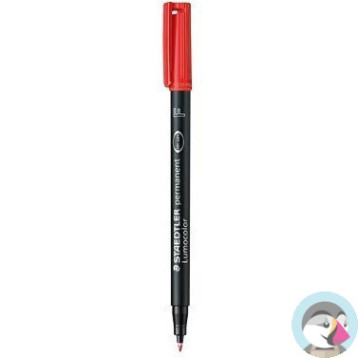 Foliopis permanentny F 318 czerwony STAEDTLER LUMOCOLOR S318-2