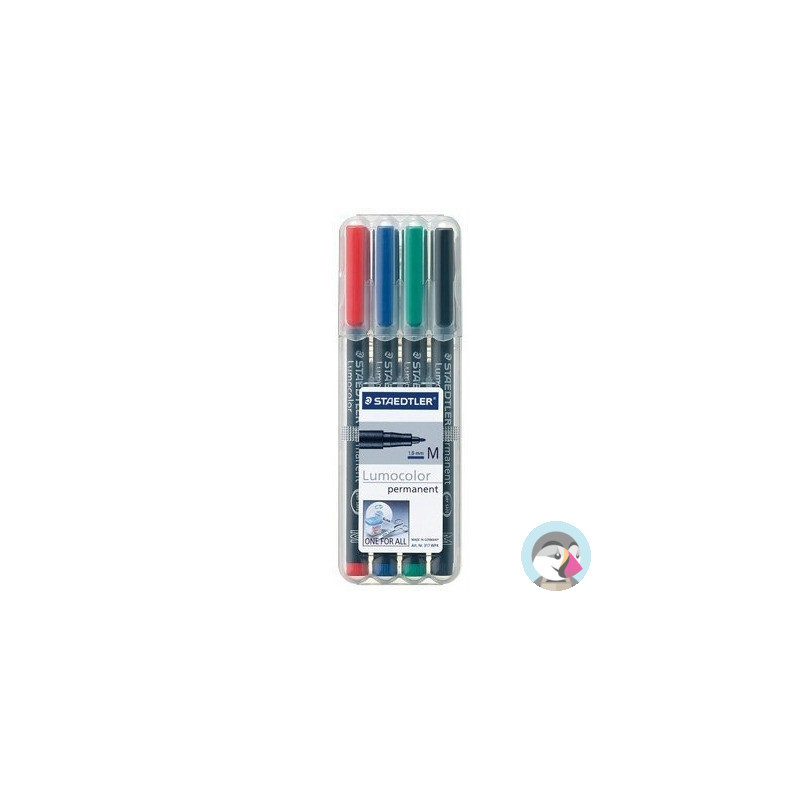 Foliopis permanentny M317 WP4 etui 4szt. STAEDTLER CD BK4 S317WP4
