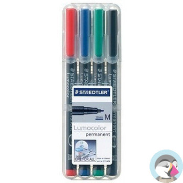 Foliopis permanentny M317 WP4 etui 4szt. STAEDTLER CD BK4 S317WP4