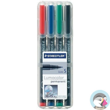 Foliopis permanentny S313 WP4 etui 4szt. LUMOCOLOR STAEDTLER S313WP4