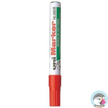 Marker permanentny UNI NO-580 ścięty czerwony