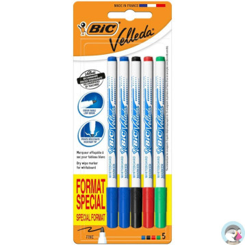 Marker Velleda suchościeralny mix 5 kolorów okrągła końcówka F 9126451 BIC