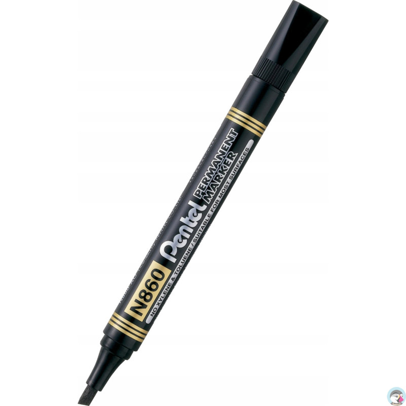 Marker permanentny N860 czarny ścięta końcówka PENTEL