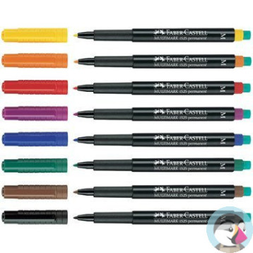 Foliopis z gumką OHP MULTIMARK S 0.4mm czerwony 152321 FABER-CASTELL
