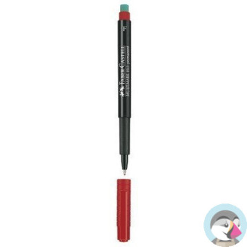 Foliopis z gumką OHP MULTIMARK F 0.6mm czerwony 151321 FABER-CASTELL