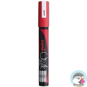 Marker kredowy UNI PWE-5M 1.8mm-2.5mm czerwony UNPWE5M/DCE