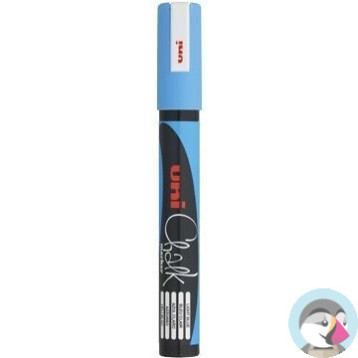 Marker kredowy UNI PWE-5M 1.8mm-2.5mm jasny niebieski UNPWE5M/DJNI